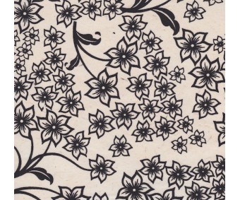 Nepaali paber MUSTRIGA 50x75cm - lilleõied, must